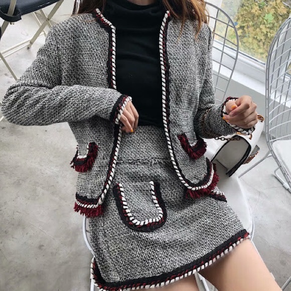 Zara Jackets & Blazers - Zara Black and White Tweed Jacket | Size XL